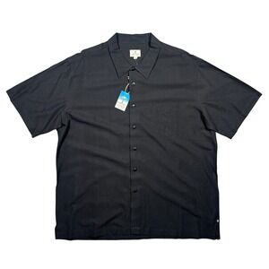 Solitude Breezy Bay Shirt Mens XXL Black NEW Modal Rayon Short Sleeve Button Up